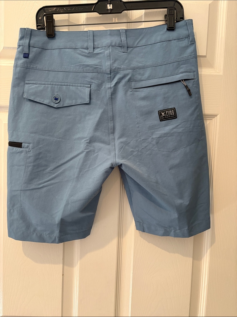 Light Blue Hybrid Cargo Shorts with Zip Pocket - Picture 2 of 5